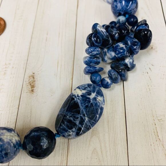 Sodalite Beaded Necklace  - Picture 2 of 4